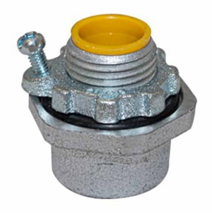 CONECTOR RIGID HUB 1-1/2″ HIERRO MALEABLE C/CONEXIÓN A TIERRA ELECTRO GALVANIZADO CON UL E317578