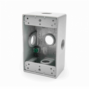 CAJA RECTANGULAR ALUMINIO 3/4″ 3 SALIDAS CON UL