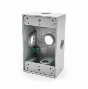 CAJA RECTANGULAR ALUMINIO 3/4″ 3 SALIDAS CON UL