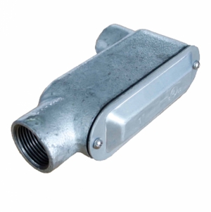 CAJA CONDULET TIPO LB 1″ FORM 5 HIERRO MALEABLE GALVANIZADO EN CALIENTE C/TAPA C/EMP CON UL E254321